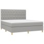 vidaXL Boxspringbett mit Matratze & LED Hellgrau 180x200 cm Stoff vidaXL Boxspringbett mit Matratze & LED Hellgrau 180x200 cm Stoff
