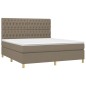 vidaXL Boxspringbett mit Matratze & LED Taupe 180x200 cm Stoff vidaXL Boxspringbett mit Matratze & LED Taupe 180x200 cm Stoff