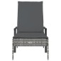 vidaXL Sonnenliege mit Auflage Grau Poly Rattan vidaXL Sonnenliege mit Auflage Grau Poly Rattan