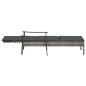 vidaXL Sonnenliege mit Auflage Grau Poly Rattan vidaXL Sonnenliege mit Auflage Grau Poly Rattan
