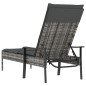 vidaXL Sonnenliege mit Auflage Grau Poly Rattan vidaXL Sonnenliege mit Auflage Grau Poly Rattan
