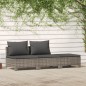 vidaXL 3-tlg. Garten-Lounge-Set mit Kissen Grau Poly Rattan vidaXL 3-tlg. Garten-Lounge-Set mit Kissen Grau Poly Rattan