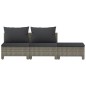 vidaXL 3-tlg. Garten-Lounge-Set mit Kissen Grau Poly Rattan vidaXL 3-tlg. Garten-Lounge-Set mit Kissen Grau Poly Rattan