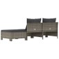 vidaXL 3-tlg. Garten-Lounge-Set mit Kissen Grau Poly Rattan vidaXL 3-tlg. Garten-Lounge-Set mit Kissen Grau Poly Rattan