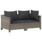 vidaXL 2-tlg. Garten-Lounge-Set mit Kissen Grau Poly Rattan vidaXL 2-tlg. Garten-Lounge-Set mit Kissen Grau Poly Rattan