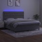 vidaXL Boxspringbett mit Matratze & LED Hellgrau 160x200 cm Samt vidaXL Boxspringbett mit Matratze & LED Hellgrau 160x200 cm Samt