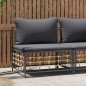 Garten-Mittelsofa mit Dunkelgrauen Kissen Poly Rattan Garten-Mittelsofa mit Dunkelgrauen Kissen Poly Rattan