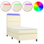 vidaXL Boxspringbett mit Matratze & LED Creme 100x200 cm Kunstleder vidaXL Boxspringbett mit Matratze & LED Creme 100x200 cm Kunstleder