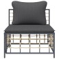 Garten-Mittelsofa mit Dunkelgrauen Kissen Poly Rattan Garten-Mittelsofa mit Dunkelgrauen Kissen Poly Rattan