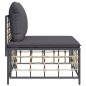 Garten-Mittelsofa mit Dunkelgrauen Kissen Poly Rattan Garten-Mittelsofa mit Dunkelgrauen Kissen Poly Rattan