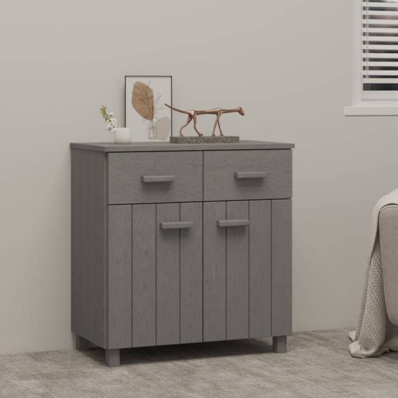vidaXL Sideboard HAMAR Hellgrau 79x40x80 cm Massivholz Kiefer vidaXL Sideboard HAMAR Hellgrau 79x40x80 cm Massivholz Kiefer