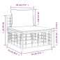 Garten-Mittelsofa mit Dunkelgrauen Kissen Poly Rattan Garten-Mittelsofa mit Dunkelgrauen Kissen Poly Rattan