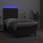 vidaXL Boxspringbett mit Matratze & LED Schwarz 80x200 cm Kunstleder vidaXL Boxspringbett mit Matratze & LED Schwarz 80x200 cm Kunstleder