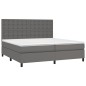 vidaXL Boxspringbett mit Matratze & LED Grau 200x200 cm Kunstleder vidaXL Boxspringbett mit Matratze & LED Grau 200x200 cm Kunstleder