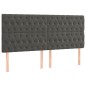 vidaXL Boxspringbett mit Matratze & LED Dunkelgrau 200x200 cm Samt vidaXL Boxspringbett mit Matratze & LED Dunkelgrau 200x200 cm Samt