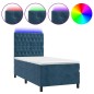 vidaXL Boxspringbett mit Matratze & LED Dunkelblau 90x200 cm Samt vidaXL Boxspringbett mit Matratze & LED Dunkelblau 90x200 cm Samt