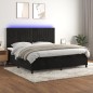 vidaXL Boxspringbett mit Matratze & LED Schwarz 200x200 cm Samt vidaXL Boxspringbett mit Matratze & LED Schwarz 200x200 cm Samt