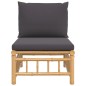 Garten-Mittelsofa mit Dunkelgrauen Kissen Bambus Garten-Mittelsofa mit Dunkelgrauen Kissen Bambus