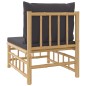 Garten-Mittelsofa mit Dunkelgrauen Kissen Bambus Garten-Mittelsofa mit Dunkelgrauen Kissen Bambus