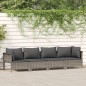 vidaXL 4-tlg. Garten-Lounge-Set mit Kissen Grau Poly Rattan vidaXL 4-tlg. Garten-Lounge-Set mit Kissen Grau Poly Rattan