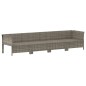 vidaXL 4-tlg. Garten-Lounge-Set mit Kissen Grau Poly Rattan vidaXL 4-tlg. Garten-Lounge-Set mit Kissen Grau Poly Rattan