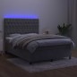 vidaXL Boxspringbett mit Matratze & LED Hellgrau 140x190 cm Samt vidaXL Boxspringbett mit Matratze & LED Hellgrau 140x190 cm Samt