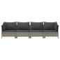 vidaXL 4-tlg. Garten-Lounge-Set mit Kissen Grau Poly Rattan vidaXL 4-tlg. Garten-Lounge-Set mit Kissen Grau Poly Rattan