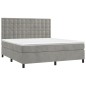 vidaXL Boxspringbett mit Matratze & LED Hellgrau 160x200 cm Samt vidaXL Boxspringbett mit Matratze & LED Hellgrau 160x200 cm Samt