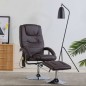 Massagesessel mit Fußhocker Braun Kunstleder Massagesessel mit Fußhocker Braun Kunstleder