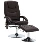 Massagesessel mit Fußhocker Braun Kunstleder Massagesessel mit Fußhocker Braun Kunstleder
