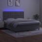 vidaXL Boxspringbett mit Matratze & LED Hellgrau 180x200 cm Samt vidaXL Boxspringbett mit Matratze & LED Hellgrau 180x200 cm Samt