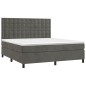 vidaXL Boxspringbett mit Matratze & LED Dunkelgrau 160x200 cm Samt vidaXL Boxspringbett mit Matratze & LED Dunkelgrau 160x200 cm Samt