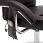 Massagesessel mit Fußhocker Braun Kunstleder Massagesessel mit Fußhocker Braun Kunstleder