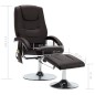Massagesessel mit Fußhocker Braun Kunstleder Massagesessel mit Fußhocker Braun Kunstleder