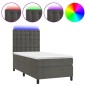 vidaXL Boxspringbett mit Matratze & LED Dunkelgrau 90x190 cm Samt vidaXL Boxspringbett mit Matratze & LED Dunkelgrau 90x190 cm Samt