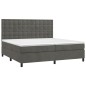 vidaXL Boxspringbett mit Matratze & LED Dunkelgrau 200x200 cm Samt vidaXL Boxspringbett mit Matratze & LED Dunkelgrau 200x200 cm Samt