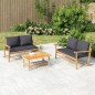 vidaXL Gartenbank mit Dunkelgrauen Kissen Bambus vidaXL Gartenbank mit Dunkelgrauen Kissen Bambus