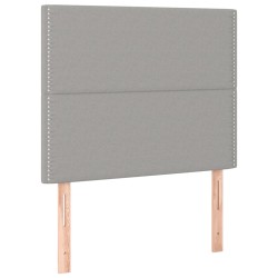 vidaXL Boxspringbett mit Matratze Hellgrau 100x200 cm Stoff