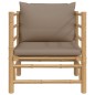 vidaXL Gartensessel mit Taupe Kissen Bambus vidaXL Gartensessel mit Taupe Kissen Bambus