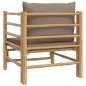vidaXL Gartensessel mit Taupe Kissen Bambus vidaXL Gartensessel mit Taupe Kissen Bambus