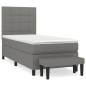 vidaXL Boxspringbett mit Matratze Dunkelgrau 80x200 cm Stoff vidaXL Boxspringbett mit Matratze Dunkelgrau 80x200 cm Stoff
