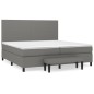 vidaXL Boxspringbett mit Matratze Dunkelgrau 200x200 cm Stoff vidaXL Boxspringbett mit Matratze Dunkelgrau 200x200 cm Stoff