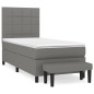 vidaXL Boxspringbett mit Matratze Dunkelgrau 100x200 cm Stoff vidaXL Boxspringbett mit Matratze Dunkelgrau 100x200 cm Stoff