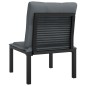 vidaXL Gartenstuhl mit Kissen Schwarz und Grau Poly Rattan vidaXL Gartenstuhl mit Kissen Schwarz und Grau Poly Rattan
