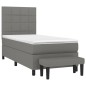 vidaXL Boxspringbett mit Matratze Dunkelgrau 90x200 cm Stoff vidaXL Boxspringbett mit Matratze Dunkelgrau 90x200 cm Stoff