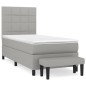 vidaXL Boxspringbett mit Matratze Hellgrau 80x200 cm Stoff vidaXL Boxspringbett mit Matratze Hellgrau 80x200 cm Stoff
