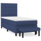 vidaXL Boxspringbett mit Matratze Blau 90x190 cm Stoff vidaXL Boxspringbett mit Matratze Blau 90x190 cm Stoff