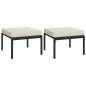 Gartenhocker mit Sandfarbigen Kissen 2 Stk. 60x60x35 cm Stahl Gartenhocker mit Sandfarbigen Kissen 2 Stk. 60x60x35 cm Stahl