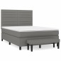 vidaXL Boxspringbett mit Matratze Dunkelgrau 140x190 cm Stoff vidaXL Boxspringbett mit Matratze Dunkelgrau 140x190 cm Stoff