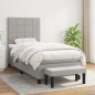 vidaXL Boxspringbett mit Matratze Hellgrau 100x200 cm Stoff vidaXL Boxspringbett mit Matratze Hellgrau 100x200 cm Stoff